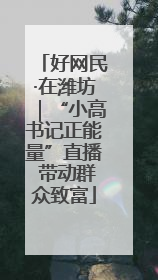 好网民·在潍坊｜“小高书记正能量”直播 带动群众致富